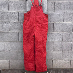 Vintage JCPenney Red Ski Bib Snowsuit Winter Overalls women's XL